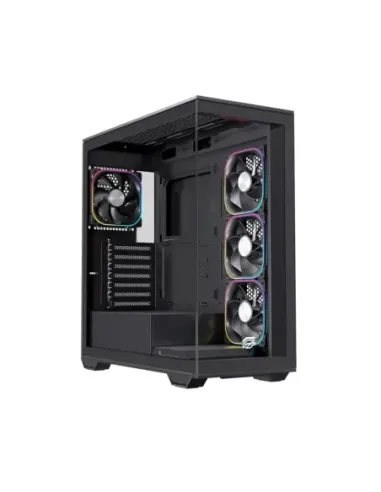 Caja ordenador gaming einarex s700 rgb atx cristal templado negra