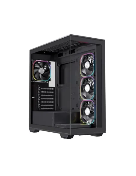 Caja ordenador gaming einarex s700 rgb atx cristal templado negra