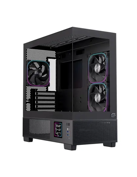 Caja ordenador gaming einarex sm501d atx rgb cristal templado negra