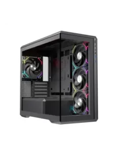 Caja ordenador gaming einarex zm800 matx rgb cristal templado negra