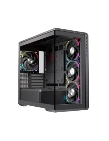 Caja ordenador gaming einarex zm800 matx rgb cristal templado negra