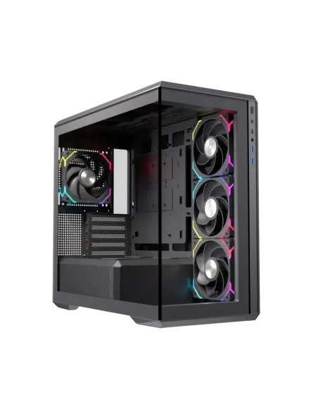 Caja ordenador gaming einarex zm800 matx rgb cristal templado negra