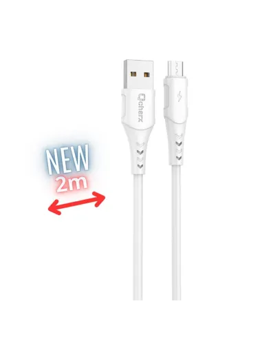 Cable qchar athens micro usb a usb tipo a - 2m - pvc blanco