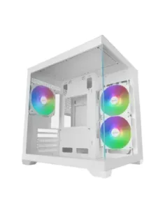 Caja ordenador mars gaming mc - view3w matx argb cristal templado blanca