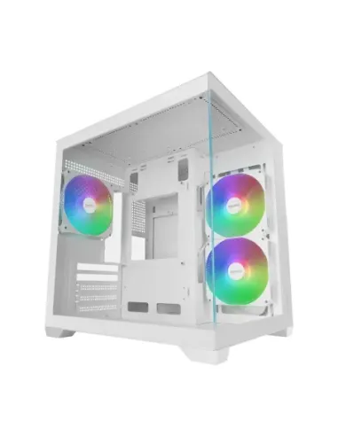 Caja ordenador mars gaming mc - view3w matx argb cristal templado blanca