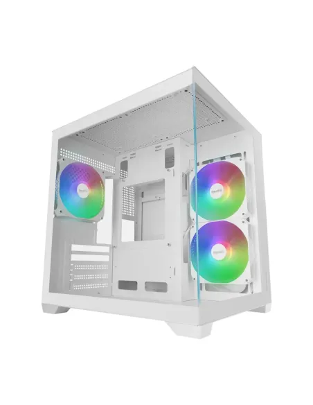 Caja ordenador mars gaming mc - view3w matx argb cristal templado blanca