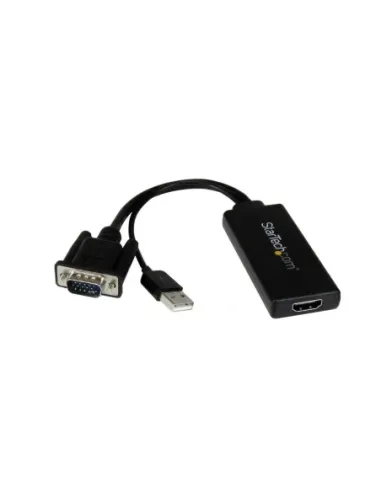 Adaptador vga a hdmi startech macho - hembra -  negro + alimentacion usb