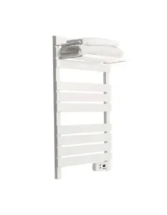 Yoevu -  kit radiador toallero 500 | 1500 w mas repisa extra con ganchos -  color blanco