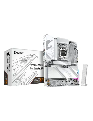 GIGABYTE X870 AORUS ELITE X3D ICE Placa Base - Compatible con procesadores AMD Ryzen 9000, VRM digital de 16+2+2 fases, hasta