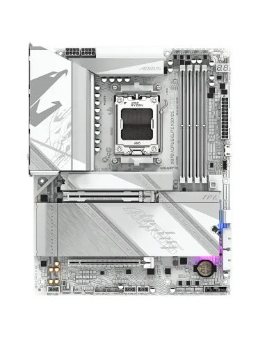 GIGABYTE X870 AORUS ELITE X3D ICE Placa Base - Compatible con procesadores AMD Ryzen 9000, VRM digital de 16+2+2 fases, hasta