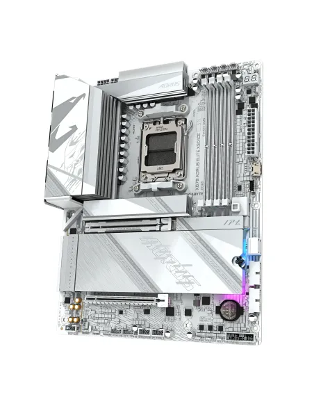GIGABYTE X870 AORUS ELITE X3D ICE Placa Base - Compatible con procesadores AMD Ryzen 9000, VRM digital de 16+2+2 fases, hasta