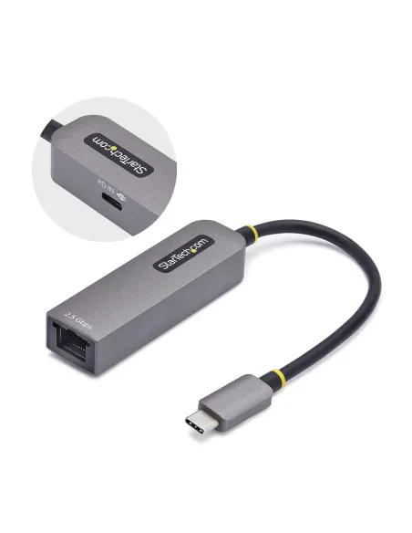 StarTech.com Adaptador de Red USB Tipo C a Ethernet - Adaptador de Red Externo USB-C a RJ45 2,5 1Gb - NBASE-T - USB 3.1 -