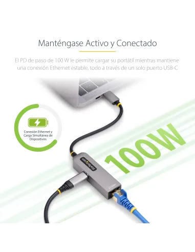 StarTech.com Adaptador de Red USB Tipo C a Ethernet - Adaptador de Red Externo USB-C a RJ45 2,5 1Gb - NBASE-T - USB 3.1 -
