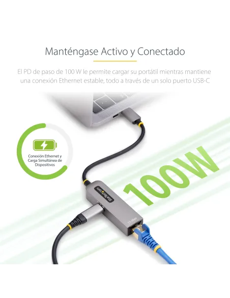 StarTech.com Adaptador de Red USB Tipo C a Ethernet - Adaptador de Red Externo USB-C a RJ45 2,5 1Gb - NBASE-T - USB 3.1 -
