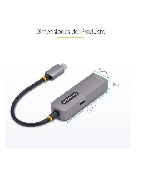 StarTech.com Adaptador de Red USB Tipo C a Ethernet - Adaptador de Red Externo USB-C a RJ45 2,5 1Gb - NBASE-T - USB 3.1 -
