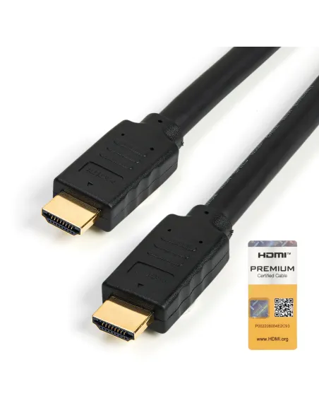 StarTech.com Cable de 5m HDMI 2.0 Certificado Premium con Ethernet - HDMI de Alta Velocidad Ultra HD de 4K a 60Hz HDR10 - para