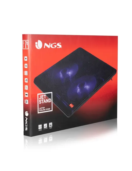 NGS Jetstand almohadilla fría 39,6 cm (15.6") 1000 RPM Negro