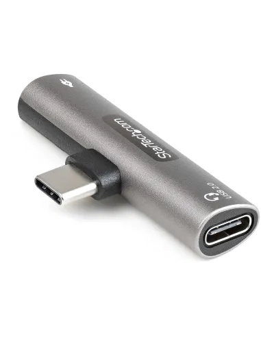 StarTech.com Adaptador de Audio y Carga USB-C - Adaptador de Audio USB Tipo C con USB-C para Auriculares con Micrófono y Pass