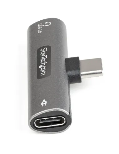 StarTech.com Adaptador de Audio y Carga USB-C - Adaptador de Audio USB Tipo C con USB-C para Auriculares con Micrófono y Pass