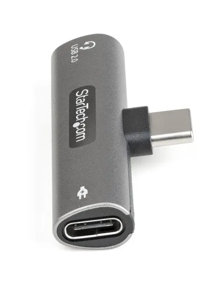StarTech.com Adaptador de Audio y Carga USB-C - Adaptador de Audio USB Tipo C con USB-C para Auriculares con Micrófono y Pass