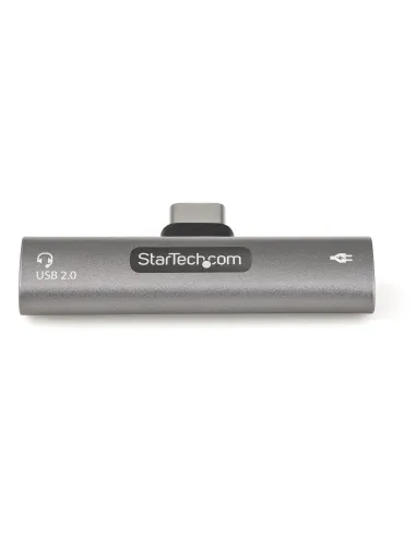 StarTech.com Adaptador de Audio y Carga USB-C - Adaptador de Audio USB Tipo C con USB-C para Auriculares con Micrófono y Pass