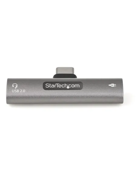StarTech.com Adaptador de Audio y Carga USB-C - Adaptador de Audio USB Tipo C con USB-C para Auriculares con Micrófono y Pass
