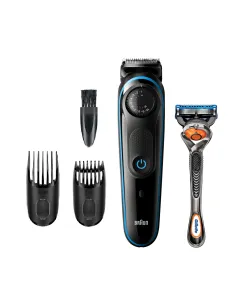 Braun BT3240 depiladora para la barba Batería 39 2 cm Mojado y seco Negro, Azul