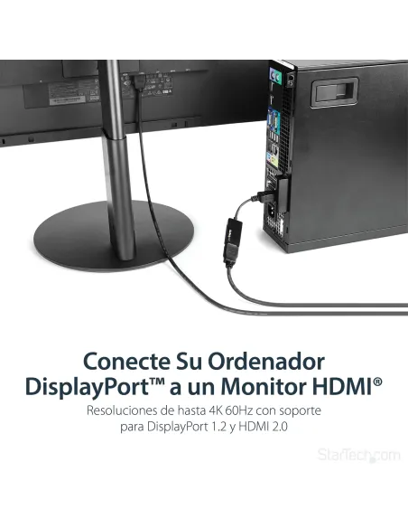 StarTech.com Adaptador Conversor DisplayPort a HDMI - 4K 60Hz