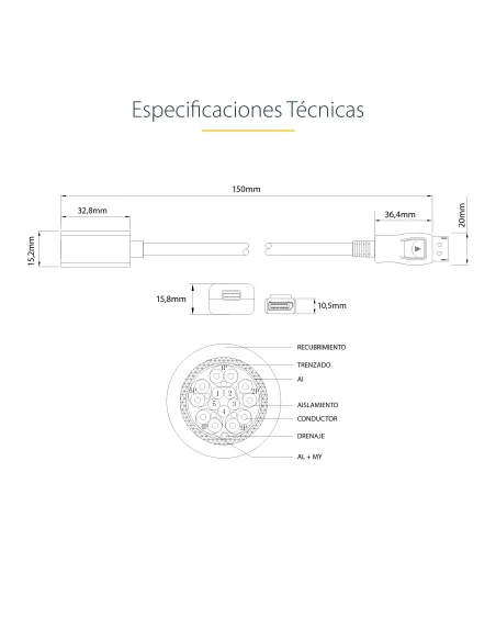 StarTech.com Cable de 15cm DisplayPort a Mini DisplayPort - de Vídeo 4K x 2K UHD - Cable de Extensión DP a mDP 1.2