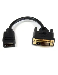 StarTech.com Adaptador de 20cm HDMI a DVI - DVI-D Macho - HDMI Hembra - Cable Conversor de Vídeo - Negro