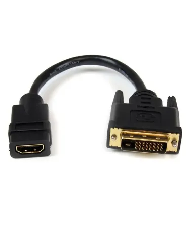 StarTech.com Adaptador de 20cm HDMI a DVI - DVI-D Macho - HDMI Hembra - Cable Conversor de Vídeo - Negro