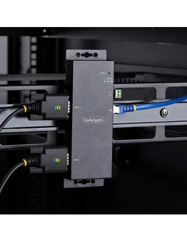 StarTech.com Adaptador Serie a Ethernet - Conversor RJ45 LAN IP a DB9 RS232 - Servidor de Dispositivos Serie de 2 Puertos -