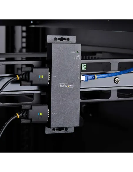 StarTech.com Adaptador Serie a Ethernet - Conversor RJ45 LAN IP a DB9 RS232 - Servidor de Dispositivos Serie de 2 Puertos -