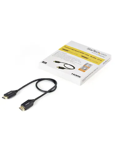 StarTech.com Cable de 50cm HDMI 2.0 Certificado Premium con Ethernet - HDMI de Alta Velocidad Ultra HD de 4K a 60Hz HDR10 -