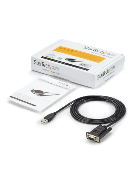 StarTech.com Cable Adaptador de 1 Puerto USB a Módem Nulo Null DB9 RS232 Serie DCE con FTDI