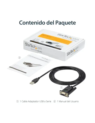 StarTech.com Cable Adaptador de 1 Puerto USB a Módem Nulo Null DB9 RS232 Serie DCE con FTDI