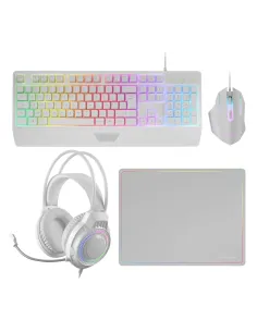 Mars Gaming MCP124PRO, Combo Gaming 4en1, Teclado RGB H-Mech con Reposamuñecas, Ratón RGB 3200DPI y Switches HUANO, Auriculares