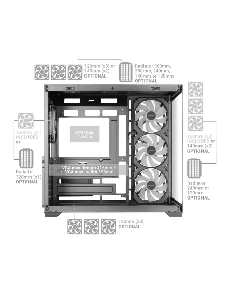Mars Gaming MCV5 carcasa de ordenador Midi Tower Negro
