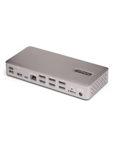 StarTech.com Docking Station USB4 para 3 Monitores 4K60 HDMI o DisplayPort - Dock USB Tipo C - Hub USB de 6 Puertos - Red