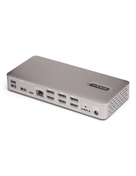 StarTech.com Docking Station USB4 para 3 Monitores 4K60 HDMI o DisplayPort - Dock USB Tipo C - Hub USB de 6 Puertos - Red