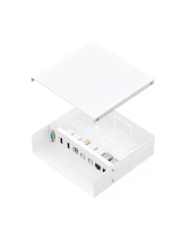 AISENS Caja de Conexiones VGA+Jack 3.5+2xHDMI+2xUSB-B+2xRJ45 Cat.6A STP, Blanco