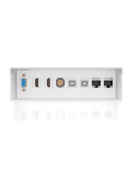 AISENS Caja de Conexiones VGA+Jack 3.5+2xHDMI+2xUSB-B+2xRJ45 Cat.6A STP, Blanco
