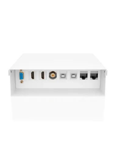 AISENS Caja de Conexiones VGA+Jack 3.5+2xHDMI+2xUSB-B+2xRJ45 Cat.6A STP, Blanco