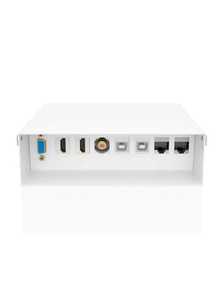 AISENS Caja de Conexiones VGA+Jack 3.5+2xHDMI+2xUSB-B+2xRJ45 Cat.6A STP, Blanco