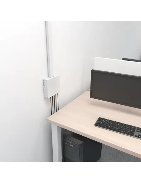 AISENS Caja de Conexiones VGA+Jack 3.5+2xHDMI+2xUSB-B+2xRJ45 Cat.6A STP, Blanco