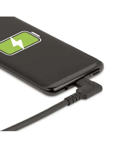 StarTech.com Cable de 2m USB-C Resistente Acodado a la Derecha - USB 3.2 Gen 1 (5 Gbps) - Cable de Transferencia USB Tipo C -