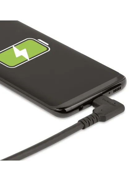 StarTech.com Cable de 2m USB-C Resistente Acodado a la Derecha - USB 3.2 Gen 1 (5 Gbps) - Cable de Transferencia USB Tipo C -