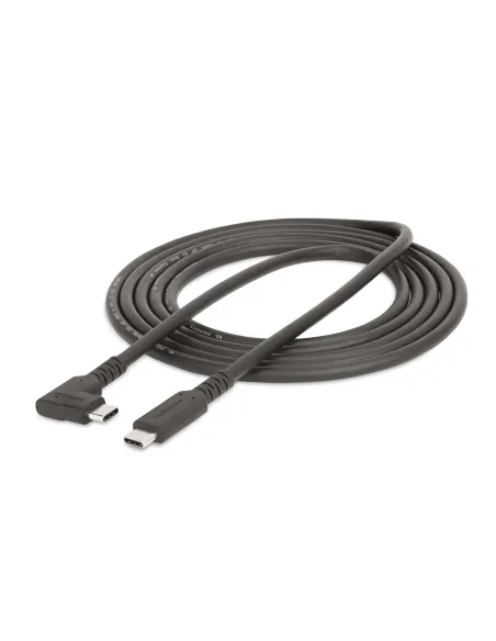 StarTech.com Cable de 2m USB-C Resistente Acodado a la Derecha - USB 3.2 Gen 1 (5 Gbps) - Cable de Transferencia USB Tipo C -