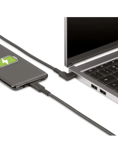 StarTech.com Cable USB-C de 50cm - Acodado - USB 10 Gbps - Entrega de Alimentación de 100W (5A) - Modo Alt. de DP 8K 60 Hz   4K