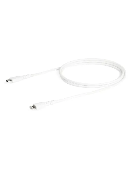 StarTech.com Cable Resistente USB-C a Lightning de 1 m Blanco - Cable de Sincronización y Carga USB Tipo C a Lightning con